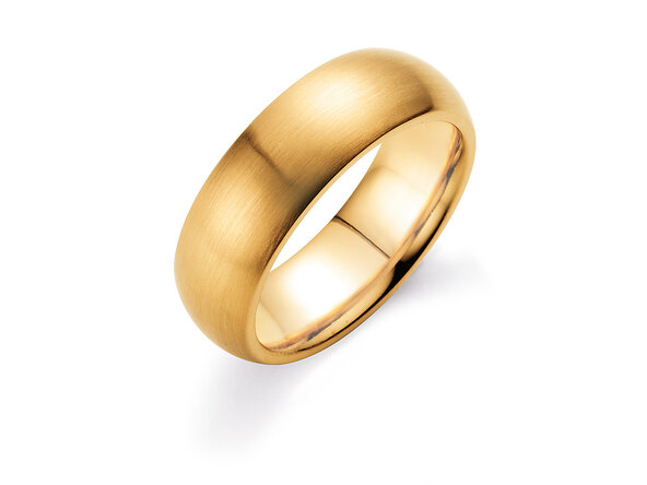 Bague pour homme Classic 6,5mm en 18K or jaune mate