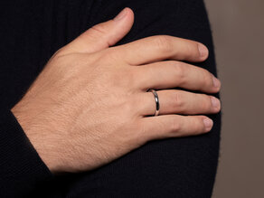 Bague pour homme Classic 3mm dans Argent 925/- polie