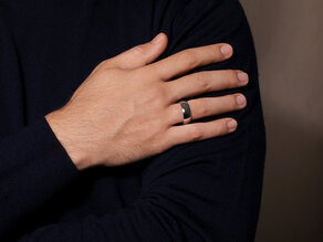 Bague pour homme Classic 8mm dans Argent 925/- mate