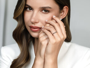 Bague de fiançailles Curve en Argent 925/- polie
