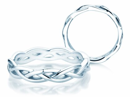 Bague de fiançailles Curve en 14K or blanc polie