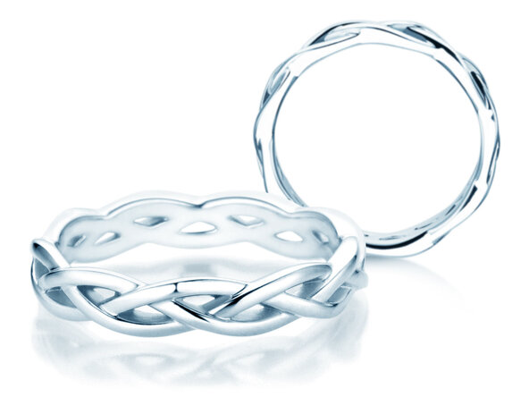 Bague de fiançailles Curve en Argent 925/- polie