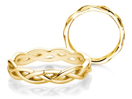 Bague de fiançailles Curve en 14K or jaune polie