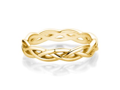 Bague de fiançailles Curve en 14K or jaune polie