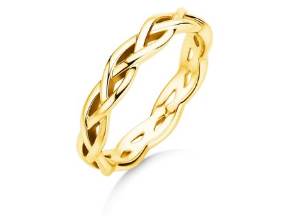 Bague de fiançailles Curve en 14K or jaune polie