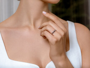 Bague de fiançailles Curve en Argent 925/- polie