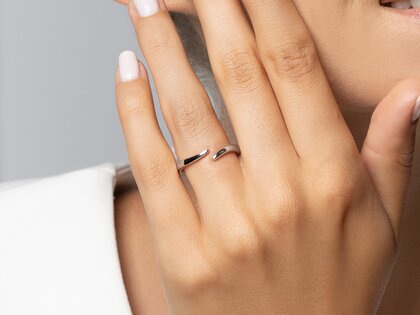 Bague de fiançailles Flow en Argent 925/- polie