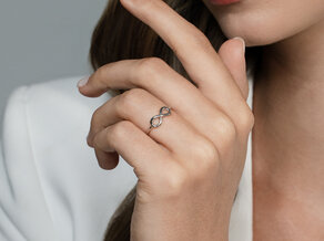Bague de fiançailles Infinity Air en 14K or blanc polie