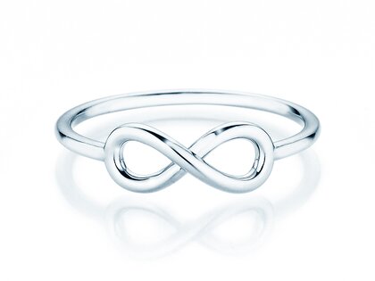 Bague de fiançailles Infinity Air en 14K or blanc polie