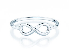 Bague de fiançailles Infinity Air en 14K or blanc polie