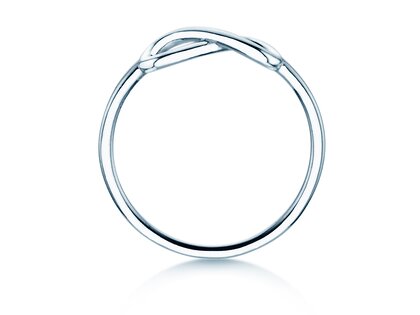 Bague de fiançailles Infinity Air en 14K or blanc polie