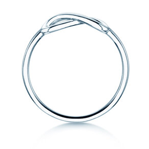 Bague de fiançailles Infinity Air en 14K or blanc polie