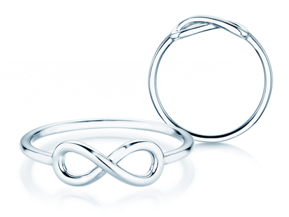 Bague de fiançailles Infinity Air en 14K or blanc polie