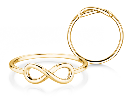 Bague de fiançailles Infinity Air en 9K or jaune polie