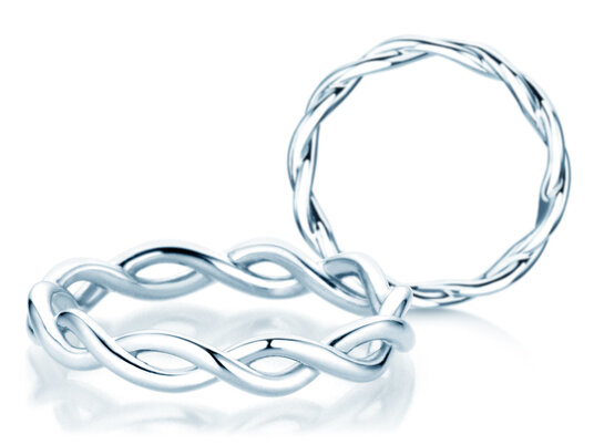 Bague de fiançailles Infinity Curve en Argent 925/- polie