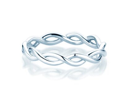 Bague de fiançailles Infinity Curve en Argent 925/- polie