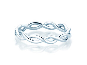Bague de fiançailles Infinity Curve en Argent 925/- polie