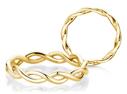 Bague de fiançailles Infinity Curve en 9K or jaune polie