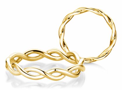 Bague de fiançailles Infinity Curve en 9K or jaune polie