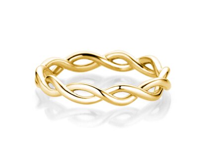 Bague de fiançailles Infinity Curve en 14K or jaune polie