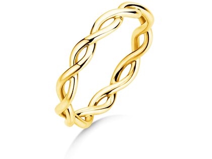Bague de fiançailles Infinity Curve en 14K or jaune polie