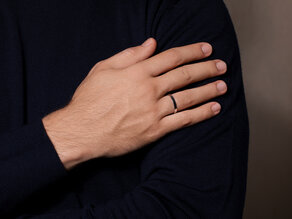 Bague pour homme Infinity 3mm dans Argent 925/- mate
