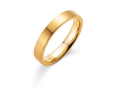 Bague pour homme Modern 4mm dans 14K or jaune mate