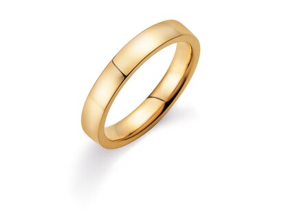 Bague pour homme Modern 4mm dans 18K or jaune polie