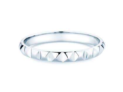Bague de fiançailles Trinity en 14K or blanc polie