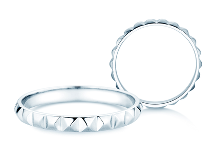 Bague de fiançailles Trinity en 14K or blanc polie