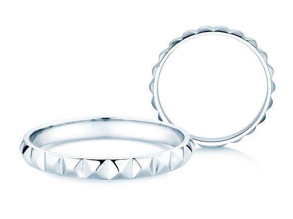Bague de fiançailles Trinity en 14K or blanc polie